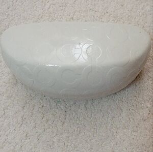 Coach White Embossed Sunglasses Case